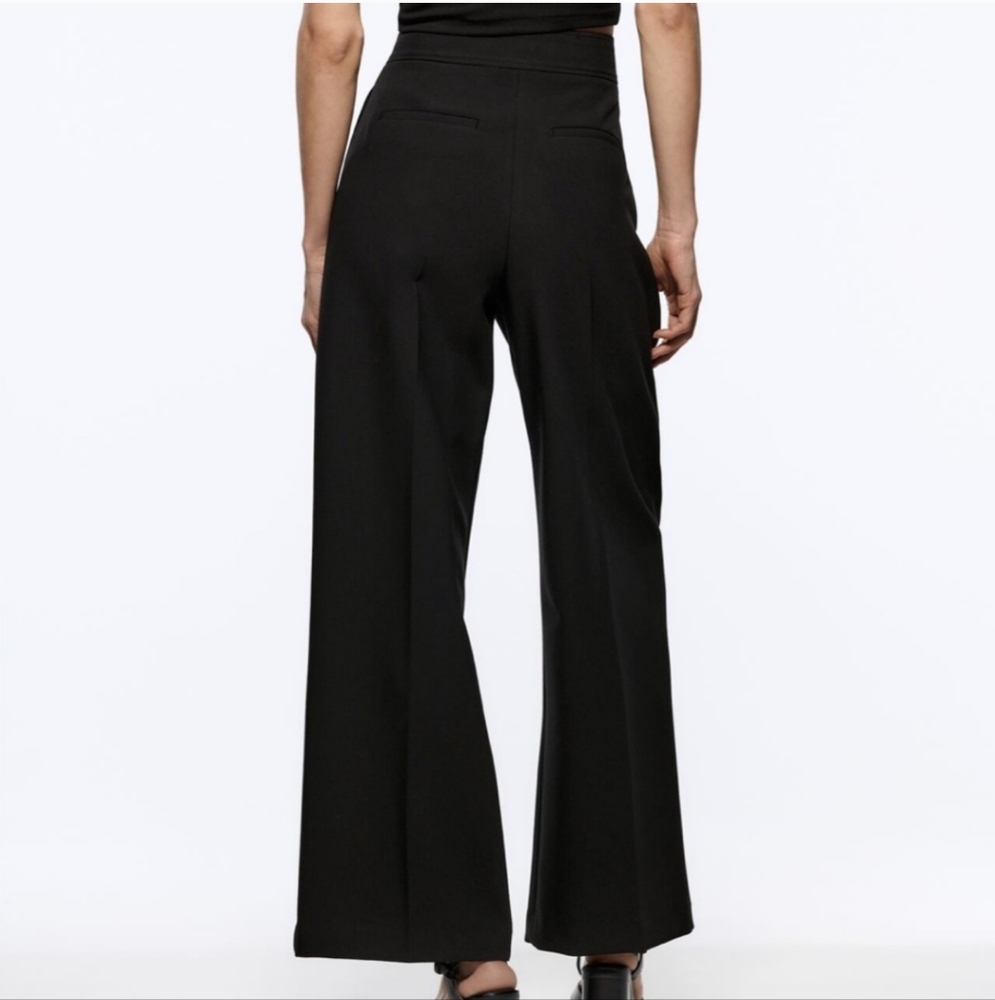 Zara Black Wide Leg Pants Jumpsuits - Picture 2 of 9